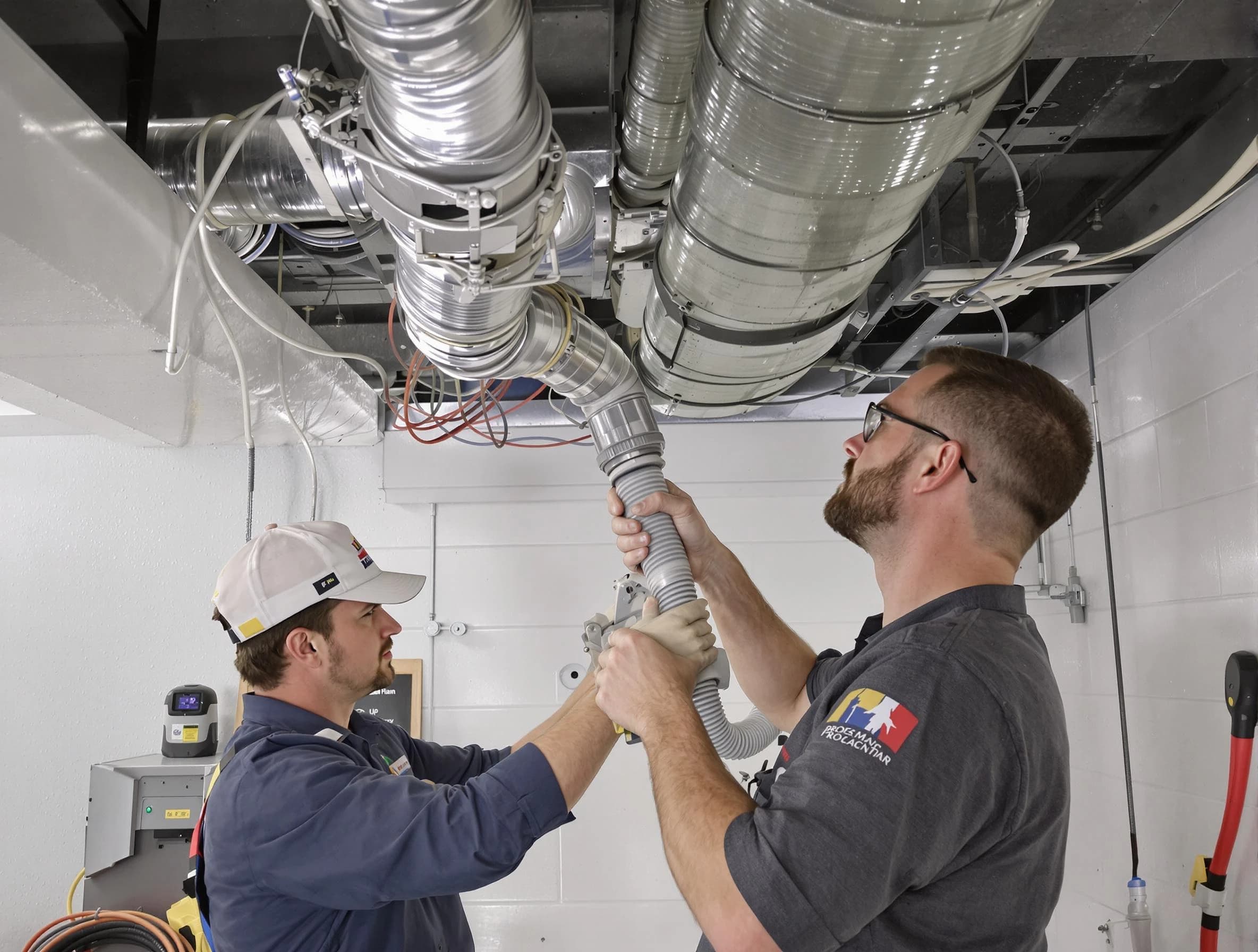 Washington Air Duct Cleaning technician performing thorough AC duct cleaning in Washington
