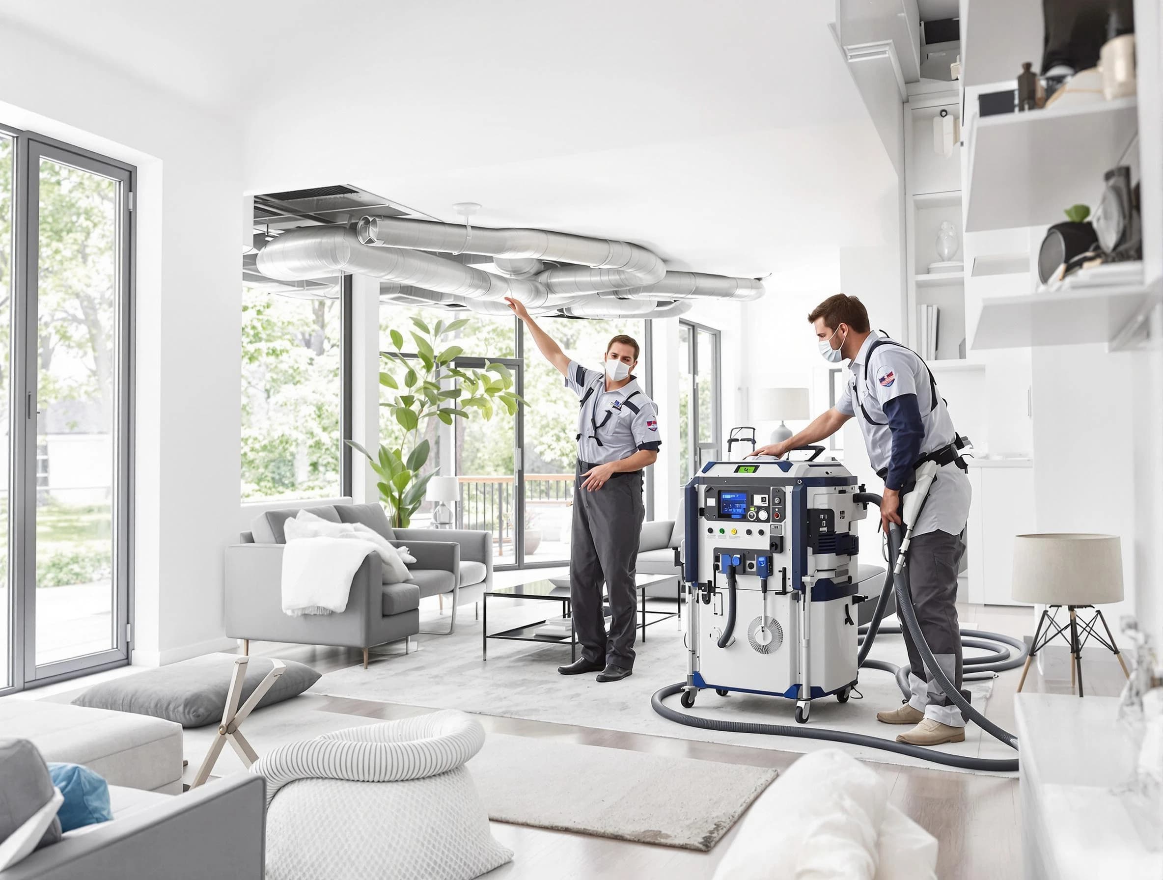 Washington Air Duct Cleaning professional conducting pure air duct cleaning with state-of-the-art equipment in Washington