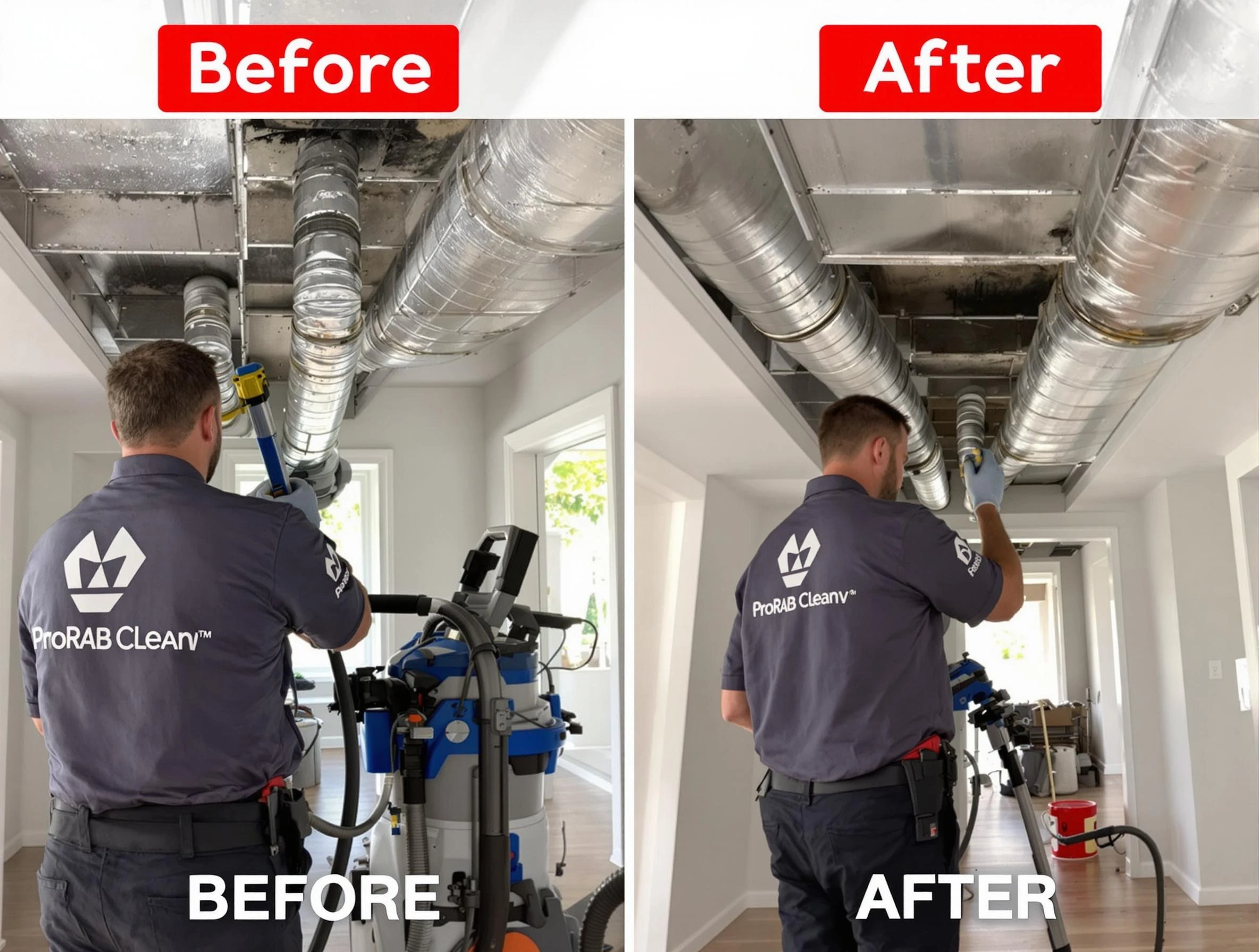 Washington Air Duct Cleaning expert performing thorough residential duct cleaning in a Washington home